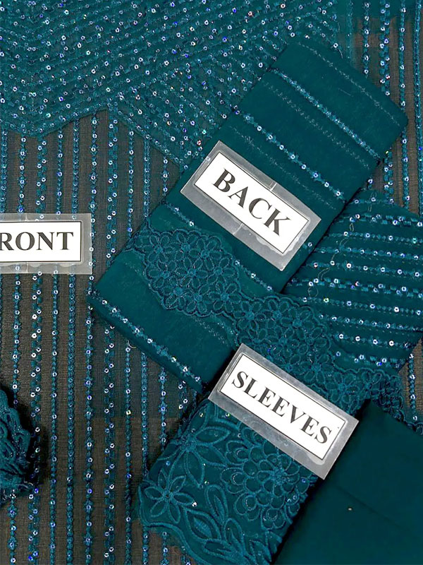 Chiffon Heavy Sequence Embroidery Dress Chiffon Embroidery Dupatta  (Unstitched) (CHI-1064)