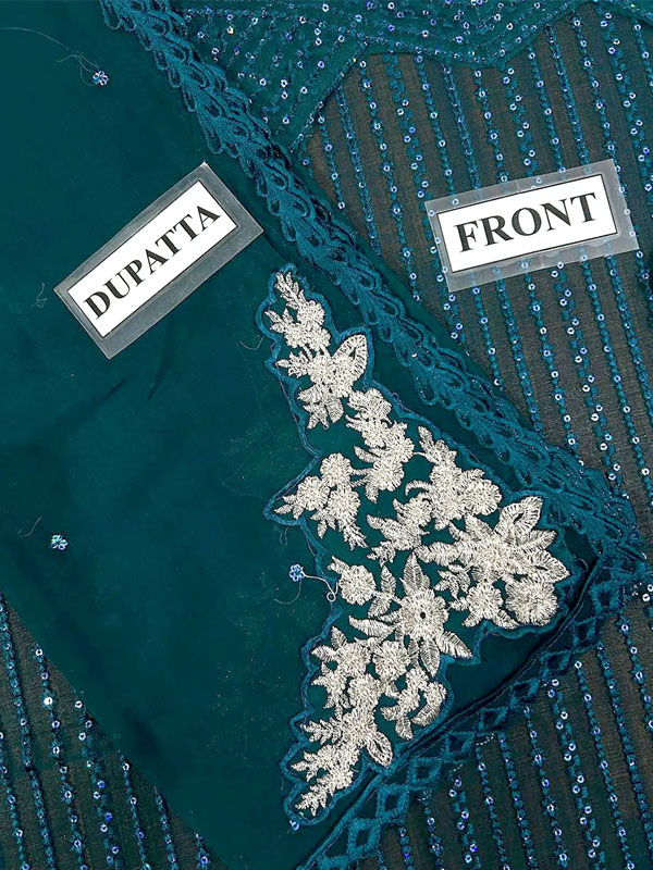 Chiffon Heavy Sequence Embroidery Dress Chiffon Embroidery Dupatta  (Unstitched) (CHI-1064)