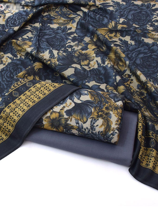 3 PCs Marina Dhanak Printed Dress With Printed Dhanak Dupatta (Unstitched) (KD-278)