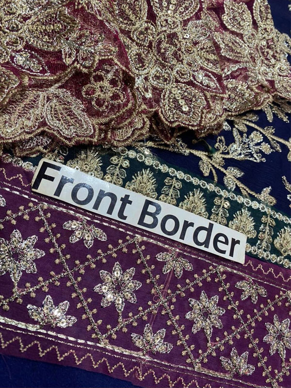  Chiffon Heavy Embroidered Dress With 4-Sided Embroidered NET Dupatta (Unstitched) (CHI-1086)