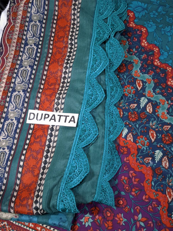 Digital Printed Lawn Embroidered Dress With Chiffon Embroidered Dupatta (Unstitched) (DRL-2355)