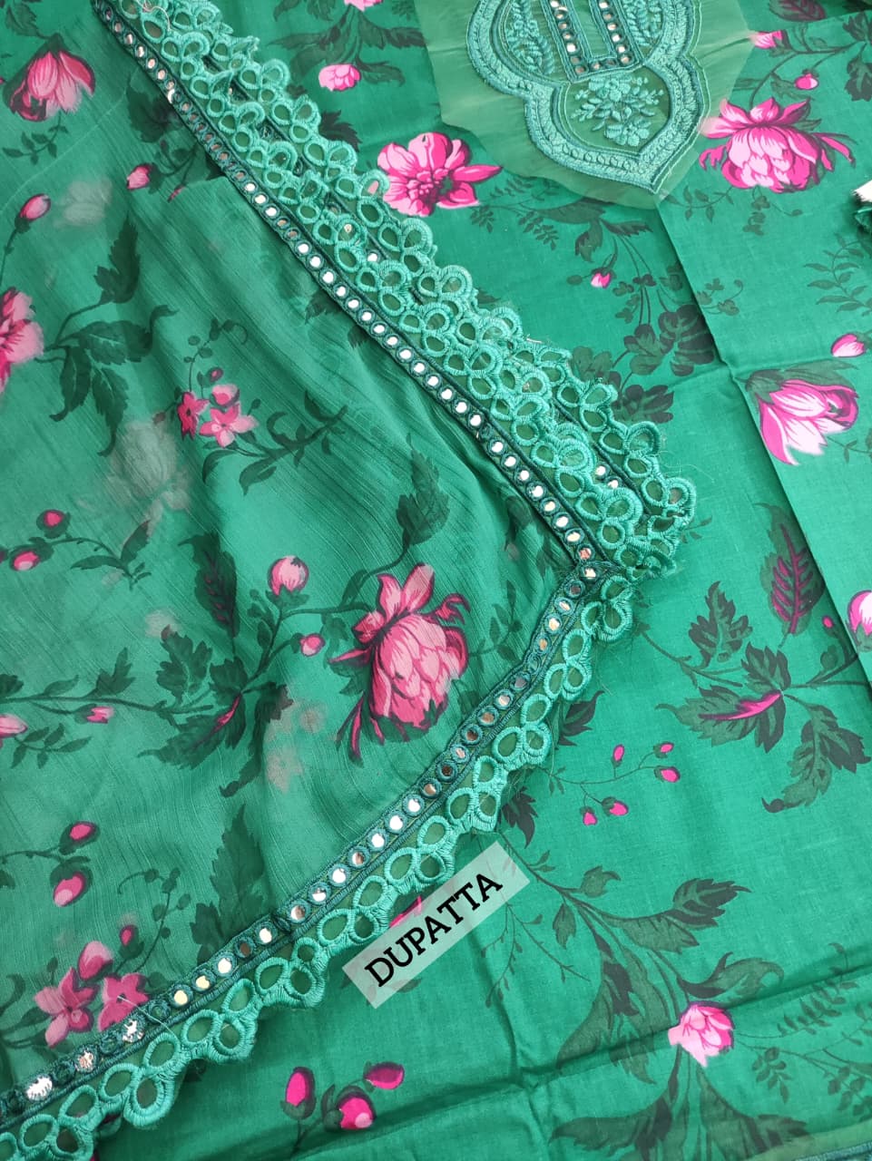 Aneela’s Digital Printed Lawn Embroidered Dress With Chiffon Embroidered Dupatta (DRL-2356) 