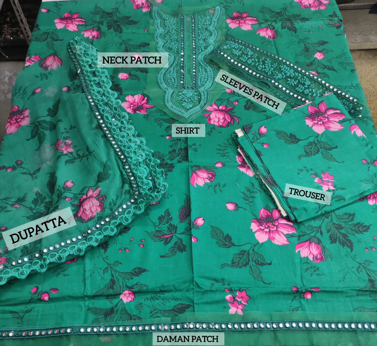 Aneela’s Digital Printed Lawn Embroidered Dress With Chiffon Embroidered Dupatta (DRL-2356) 