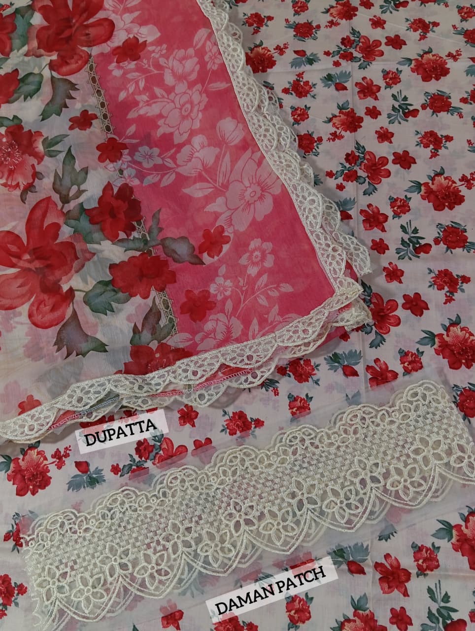 Digital Printed Lawn Embroidered Dress With Printed 4-Sided Chiffon Dupatta (Unstitched) (DRL-2358)