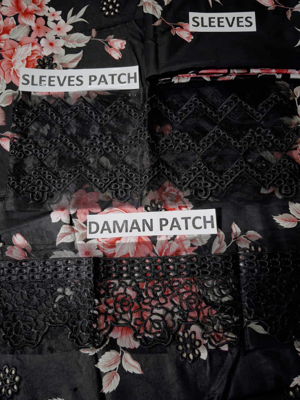 Lawn Schiffli Embroidered All-Over Printed Dress Chiffon 4 Side Heavy Embroidery Dupatta (Unstitched) (DRL-2359)