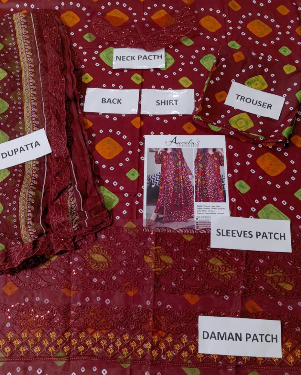 Digital Printed Chunri Lawn Dress With Printed Chiffon Dupatta (Unstitched) (DRL-2360)