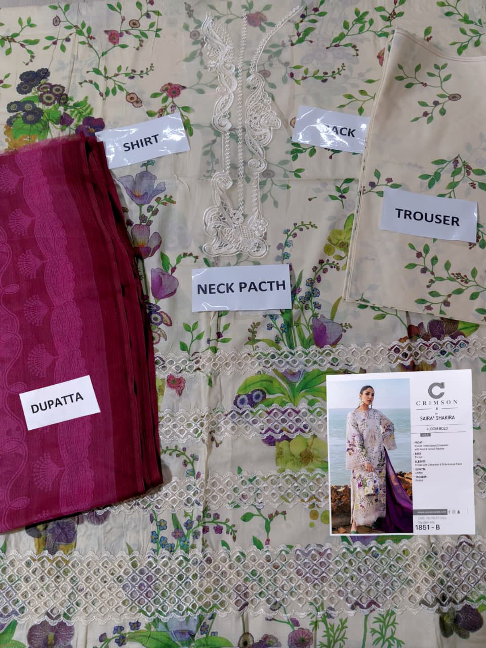 Printed Lawn Chicken Kaari Dress With Chiffon Printed Dupatta (Unstitched) (DRL-2361)