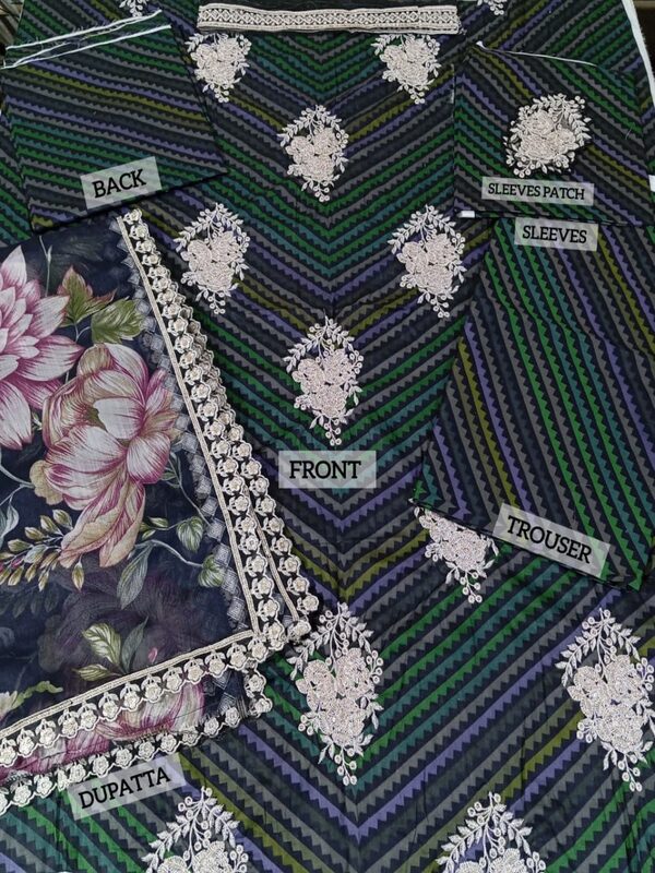  Digital Printed Lawn Embroidered Dress With Printed 4-Sided Chiffon Dupatta (Unstitched) (DRL-2362)