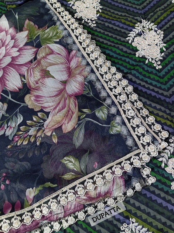  Digital Printed Lawn Embroidered Dress With Printed 4-Sided Chiffon Dupatta (Unstitched) (DRL-2362)