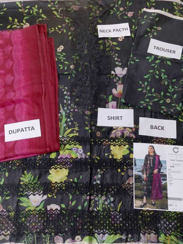 Digital Lawn Printed Embroidered Dress With Chiffon Printed Dupatta (Unstitched) (DRL-2364)