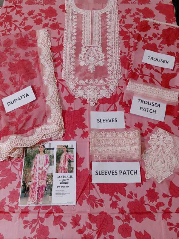 Digital Printed Lawn Embroidered Dress With Chiffon Printed Dupatta (Unstitched)  (DRL-2366)