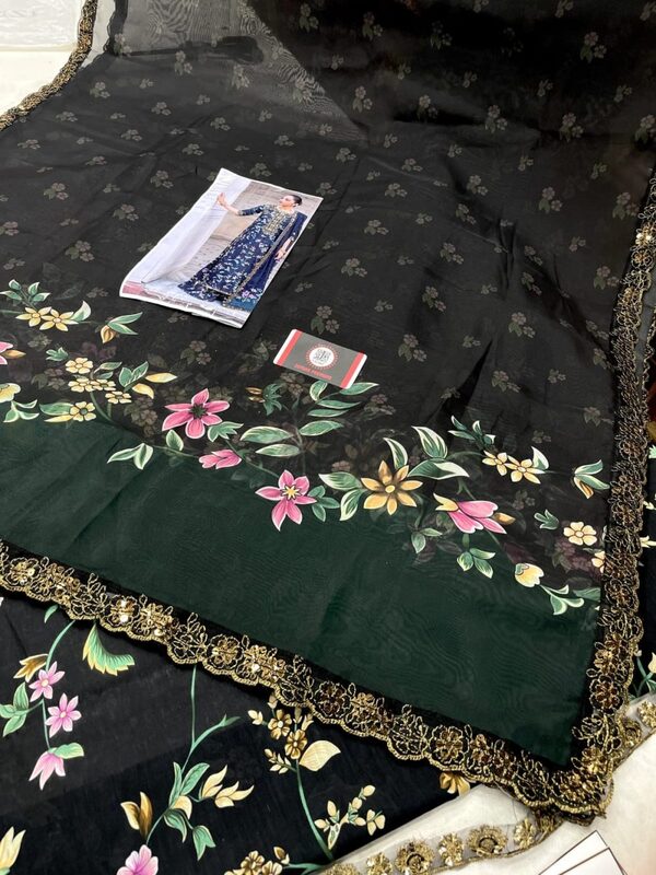 Luxurious Digital Lawn Collection Heavy Sequence Embroidery Bunches 4 Sided Embroidered Dupatta (Unstitched) (DRL-2370)