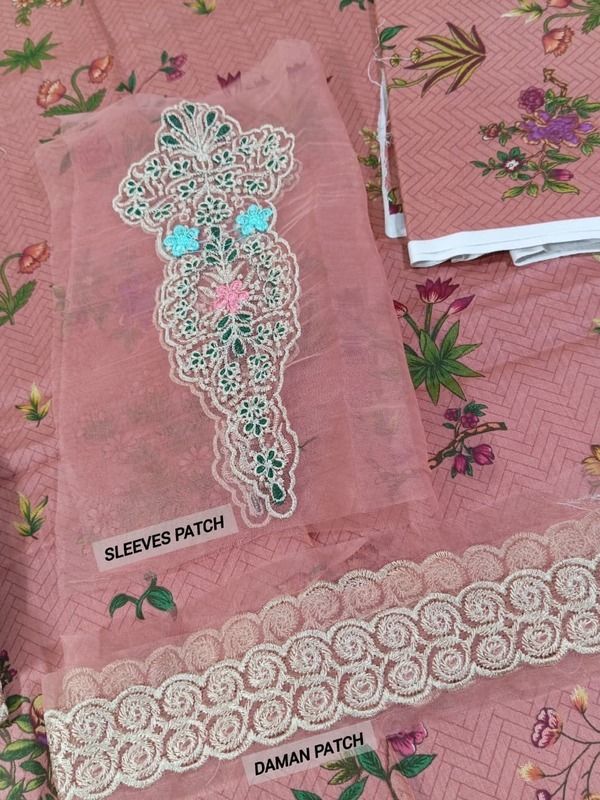 Luxurious Digital Lawn Collection Heavy Sequence Embroidery Bunches 4 Sided Embroidered Dupatta (Unstitched) (DRL-2371)