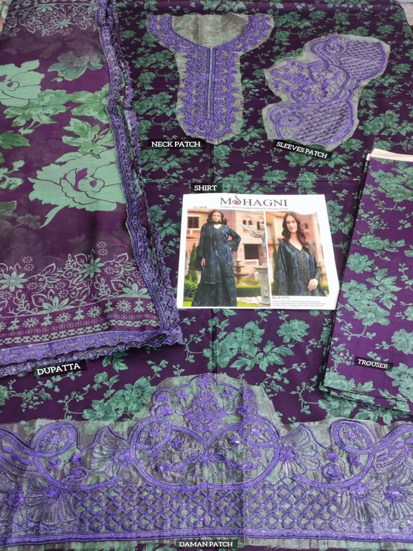 All-Over Printed Embroidered Lawn Dress with 4-Sided Embroidered Chiffon Dupatta (Unstitched) (DRL-2372)