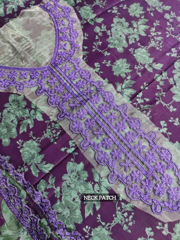 All-Over Printed Embroidered Lawn Dress with 4-Sided Embroidered Chiffon Dupatta (Unstitched) (DRL-2372)