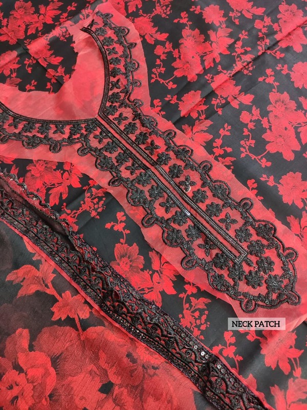 All-Over Printed Embroidered Lawn Dress with 4-Sided Embroidered Chiffon Dupatta (Unstitched) (DRL-2373)