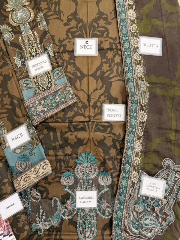 MARIA B Luxury Printed Lawn Embroidered Dress with 4-Sided Embroidered Chiffon Dupatta (Unstitched) (DRL-2380)