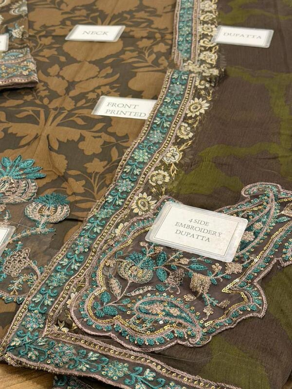 MARIA B Luxury Printed Lawn Embroidered Dress with 4-Sided Embroidered Chiffon Dupatta (Unstitched) (DRL-2380)