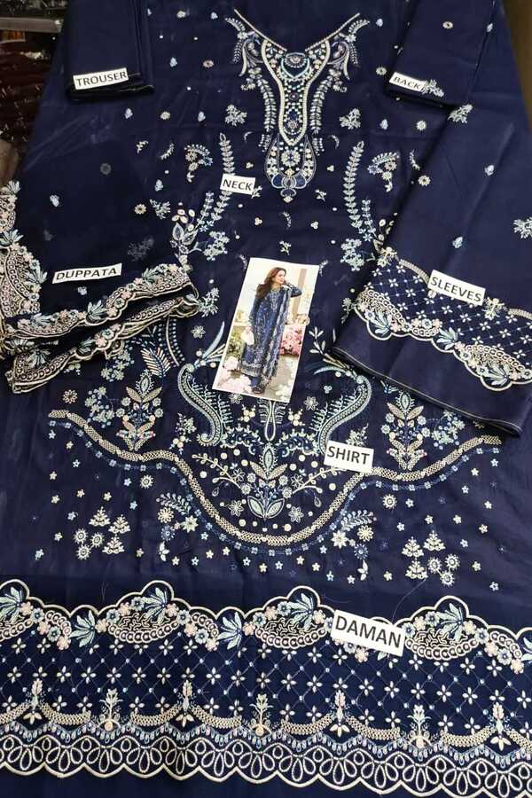 Elegant Qalamkar Heavy Embroidered Lawn Dress with Crinkel Chiffon Heavy Embroidered Dupatta (DRL-2382)