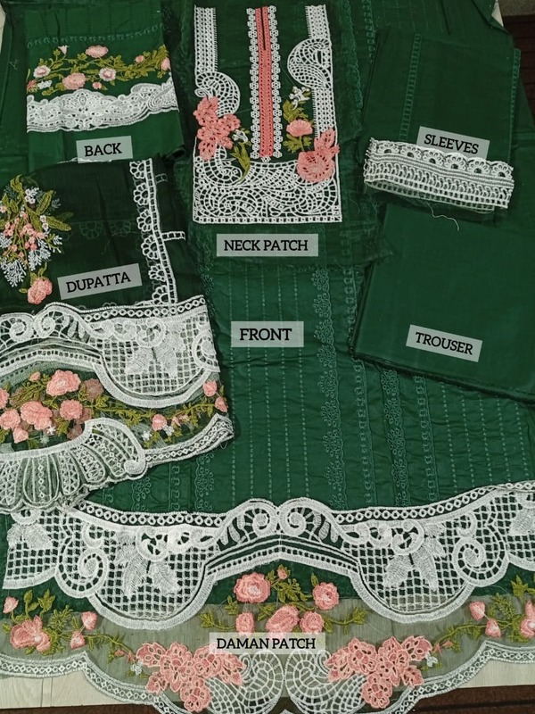 Lawn Chckenkari Heavy Embroidered Dress With Chiffon Heavy Embroidered Dupatta (Unstitched) (DRL-2381)