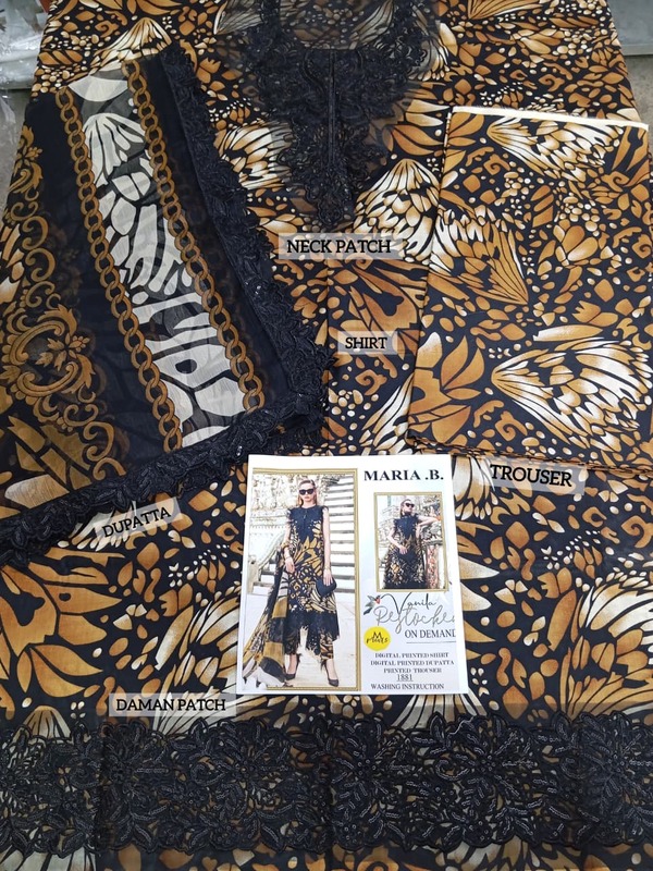 Tiger Print Digital Embroidered Lawn Dress with 4-Sided Embroidered Chiffon Dupatta (DRL-2384)