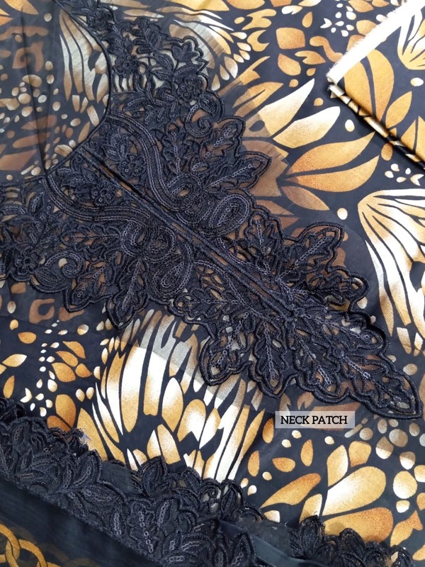 Tiger Print Digital Embroidered Lawn Dress with 4-Sided Embroidered Chiffon Dupatta (DRL-2384)