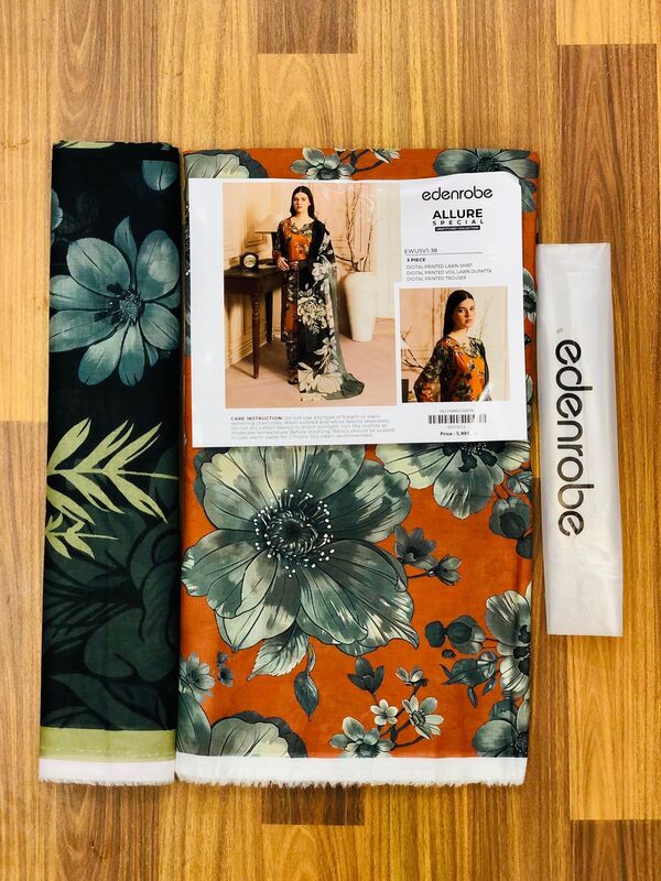 Digital Printed Lawn 3 PCs Dress With Printed Lawn Dupatta (Unstitched) (DRL-2389)