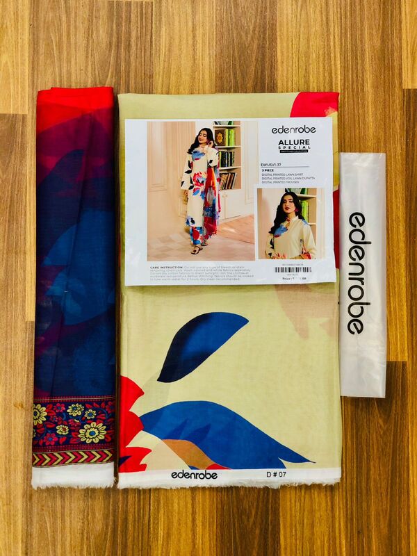 Digital Printed Lawn 3 PCs Dress With Printed Lawn Dupatta (Unstitched) (DRL-2390)