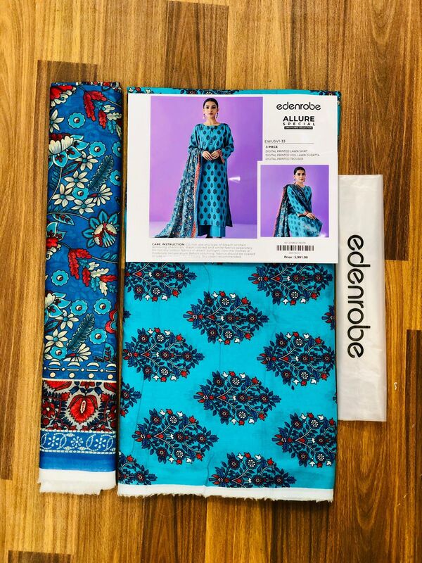  Digital Printed Lawn 3 PCs Dress With Printed Lawn Dupatta (Unstitched) (DRL-2395)