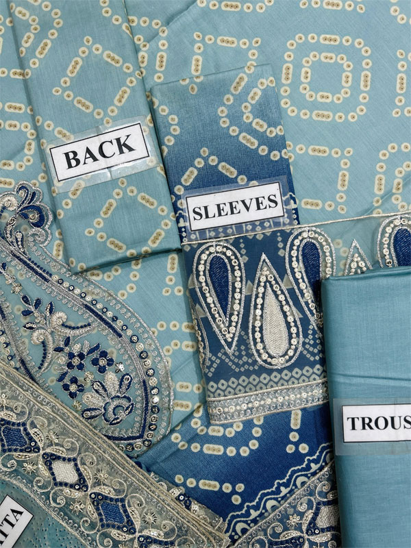 Heavy Embroidered Lawn Printed Dress With 4-Sided Chiffon Embroidered Dupatta (Unstitched) (DRL-2399)