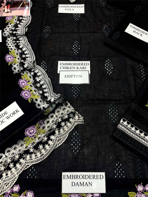 Heavy Embroidered Lawn Printed Dress With 4-Sided Chiffon Embroidered Dupatta (Unstitched) (DRL-2400)