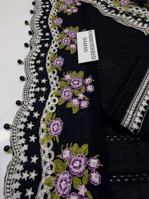 Heavy Embroidered Lawn Printed Dress With 4-Sided Chiffon Embroidered Dupatta (Unstitched) (DRL-2400)