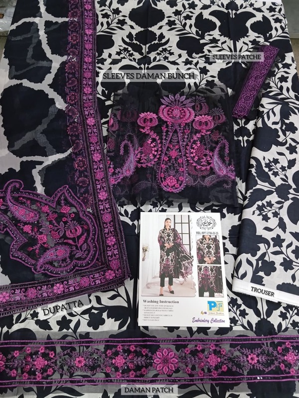 MARIA B Luxury Printed Lawn Embroidered Dress with 4-Sided Embroidered Chiffon Dupatta (Unstitched) (DRL-2404)