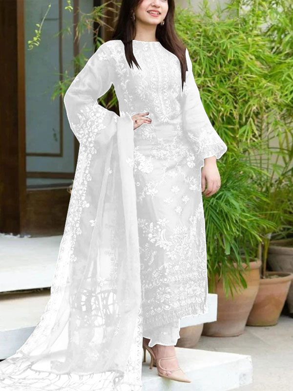 Ramadan Spacial Deal Pack of 2 Lawn Heavy Embroidered Dress Chiffon Dupatta (Deal-116)