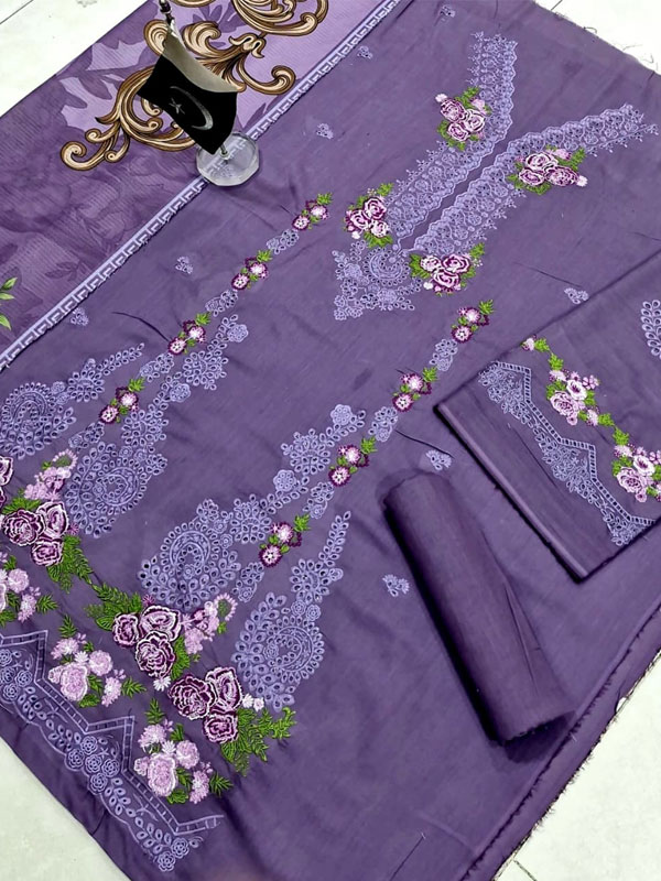 Lawn Headskip Heavy Embroidered Dress With Digital Printed Dupatta (Unstitched) (DRL-2415)