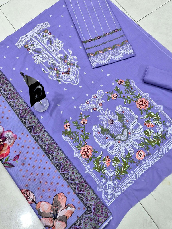 Lawn Headskip Heavy Embroidered Dress With Digital Printed Dupatta (Unstitched) (DRL-2416)