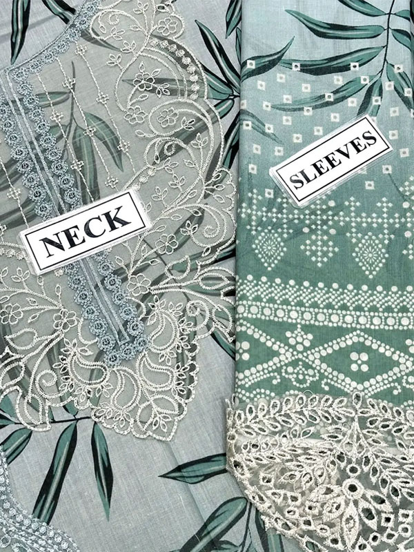 Elegant Embroidered Lawn Dress with 4-Side Emb. Chiffon Dupatta (Unstitched) (DRL-2428)