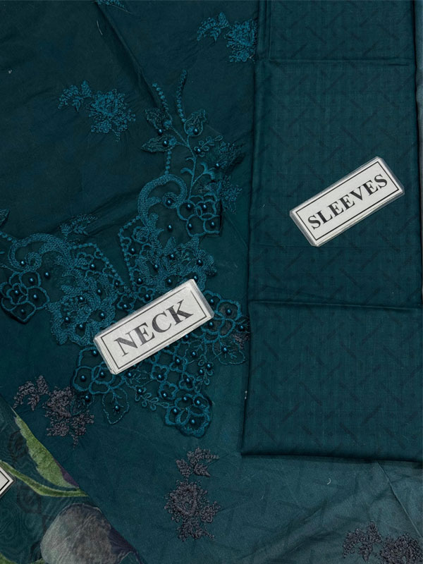 Elegent Lawn Heavy Embroidered Dress Wilk Silk Printed Dupatta (Unstitched) (DRL-2433)