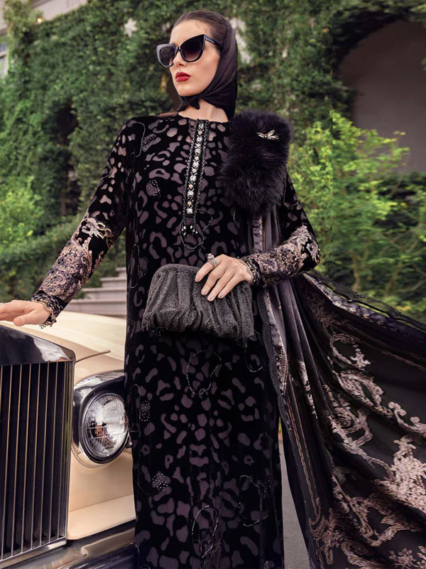 LUXURY Lawn Heavy Embroidered Dress With Chiffon Embroidered Dupatta (Unstitched) (DRL-2435)