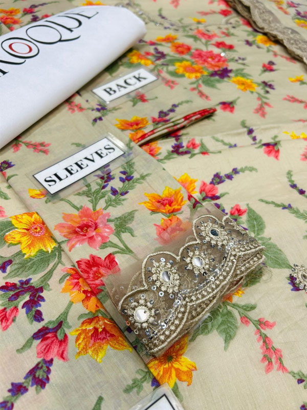 Premium Lawn Heavy Embroidered Dress With 4 Sided Chiffon Embroidered Dupatta (Unstitched) (DRL-2441)