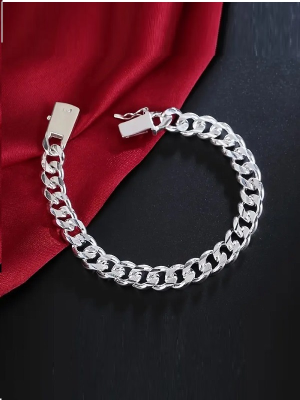 925 Sterling Silver Chain Bracelet For Men (ZV:30259)