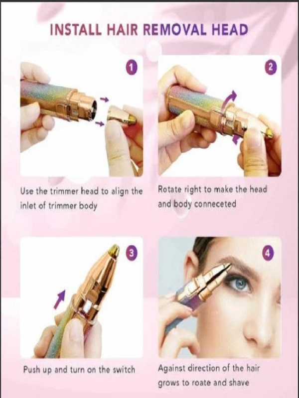 2 In 1 Rechargeable Electric Eyebrow Trimmer + Body Facial Hair Removal