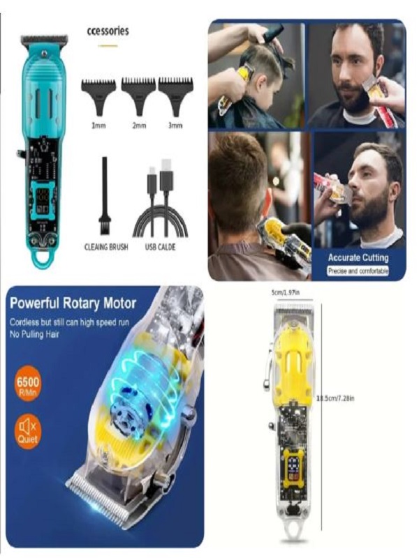 Daling Transparent LCD Electric Professional Hair Trimmer