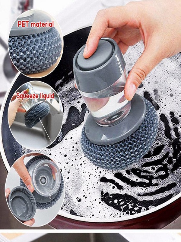 Kitchen Soap Dispensing Palm Brush