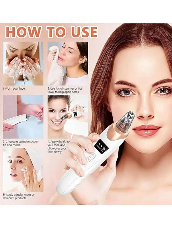 Blackhead Remover Rechargeable & Derma Suction Facial Cleansing Device