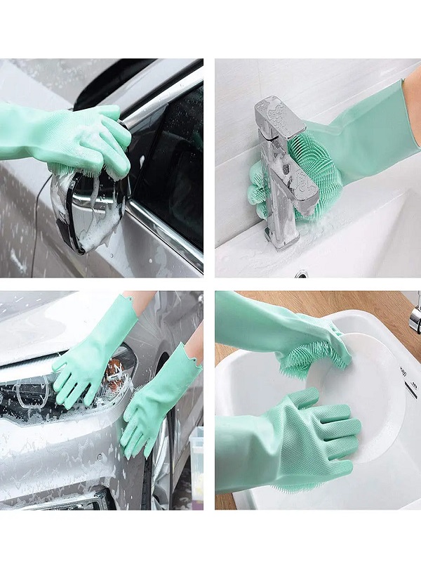 Magic Silicone Dish Washing Gloves - Reusable Cleaning Gloves