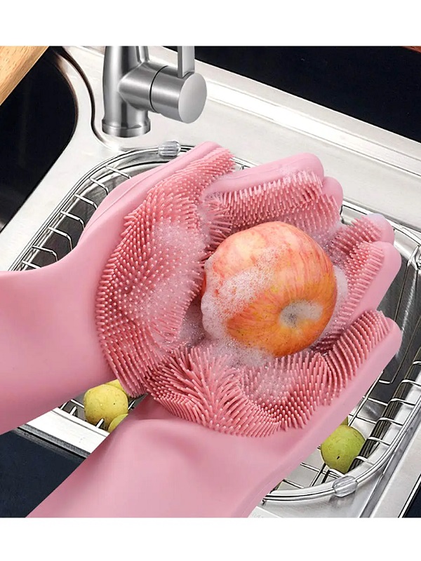 Magic Silicone Dish Washing Gloves - Reusable Cleaning Gloves