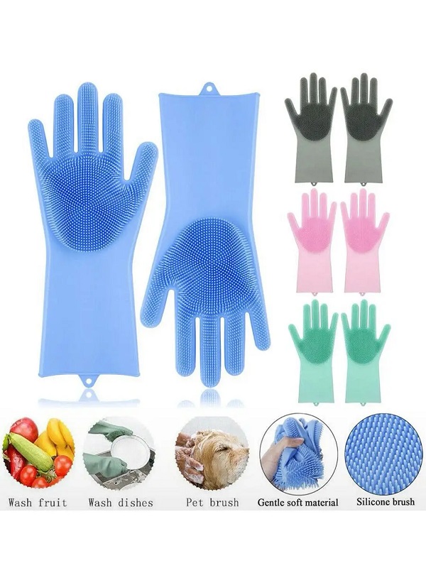 Magic Silicone Dish Washing Gloves - Reusable Cleaning Gloves
