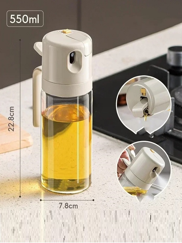 2 in 1 Glass Oil Spray Dispenser Bottle