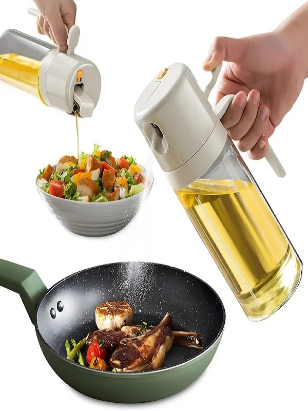 2 in 1 Glass Oil Spray Dispenser Bottle
